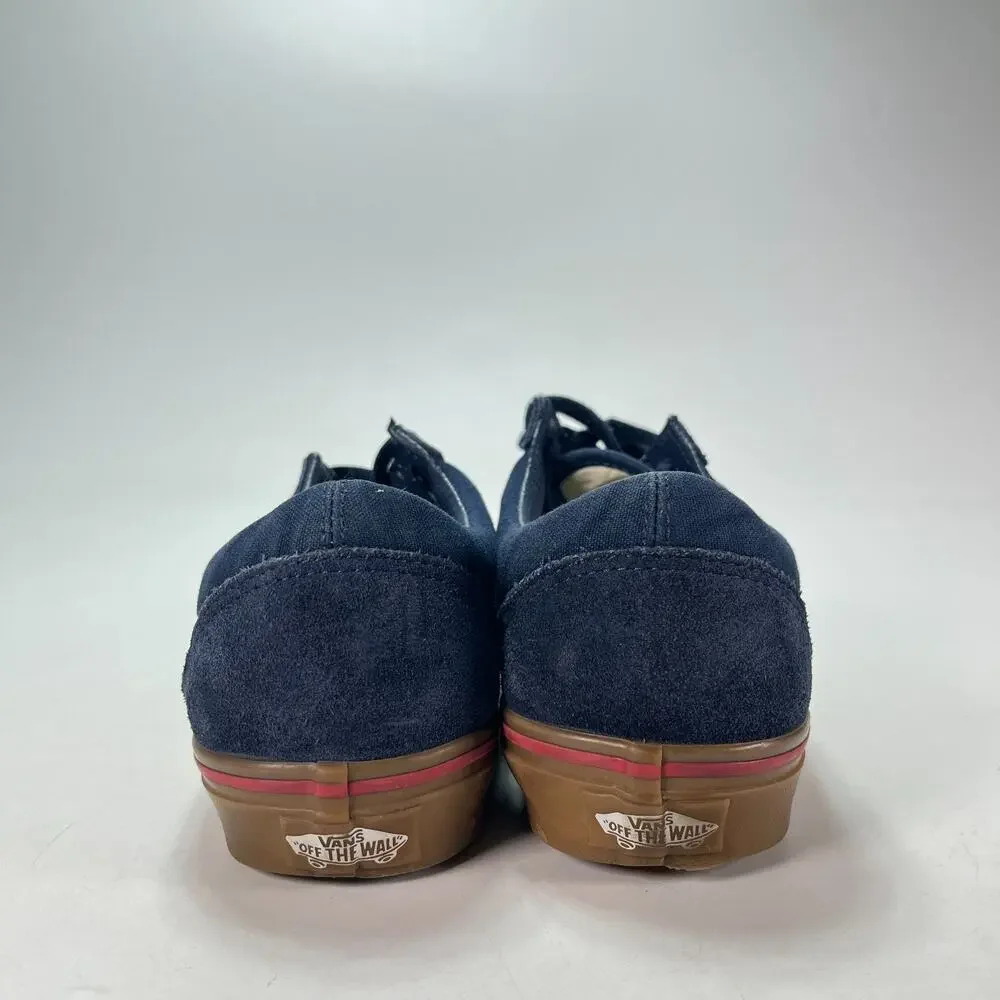 Vans Old Skool Navy Blue Bright Red Gum Low Top Skate Shoes 507698 Womens Size 8